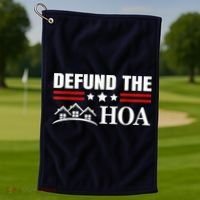 DEFUND THE HOA Homeowners Association Golf Towel thumb 1