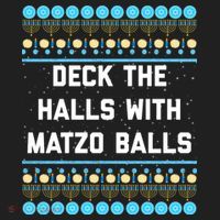 Deck The Halls With Matzo Balls Funny Jewish Women's Sweatshirt thumb 2