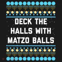 Deck The Halls With Matzo Balls Funny Jewish Bucket Hat thumb 4