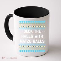 Deck The Halls With Matzo Balls Funny Jewish Coffee Mug thumb 0