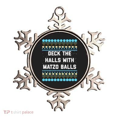 Deck The Halls With Matzo Balls Funny Jewish Ornament