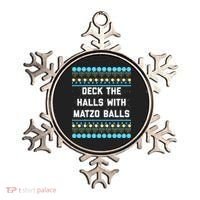 Deck The Halls With Matzo Balls Funny Jewish Ornament thumb 0