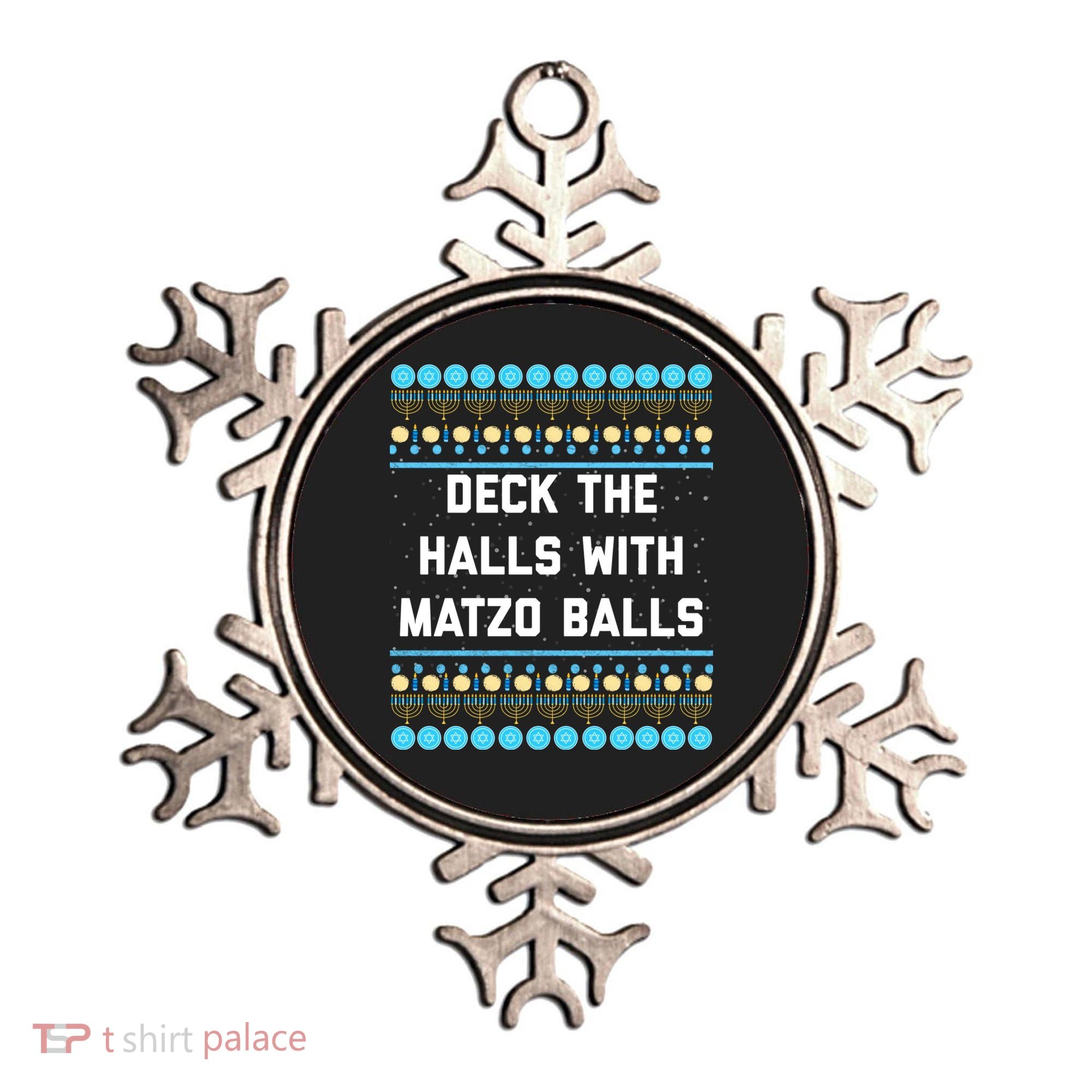 Deck The Halls With Matzo Balls Funny Jewish Ornament
