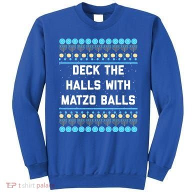 Deck The Halls With Matzo Balls Funny Jewish Sweatshirt