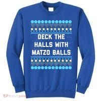 Deck The Halls With Matzo Balls Funny Jewish Sweatshirt thumb 0
