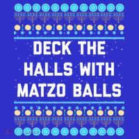Deck The Halls With Matzo Balls Funny Jewish Sweatshirt thumb 3