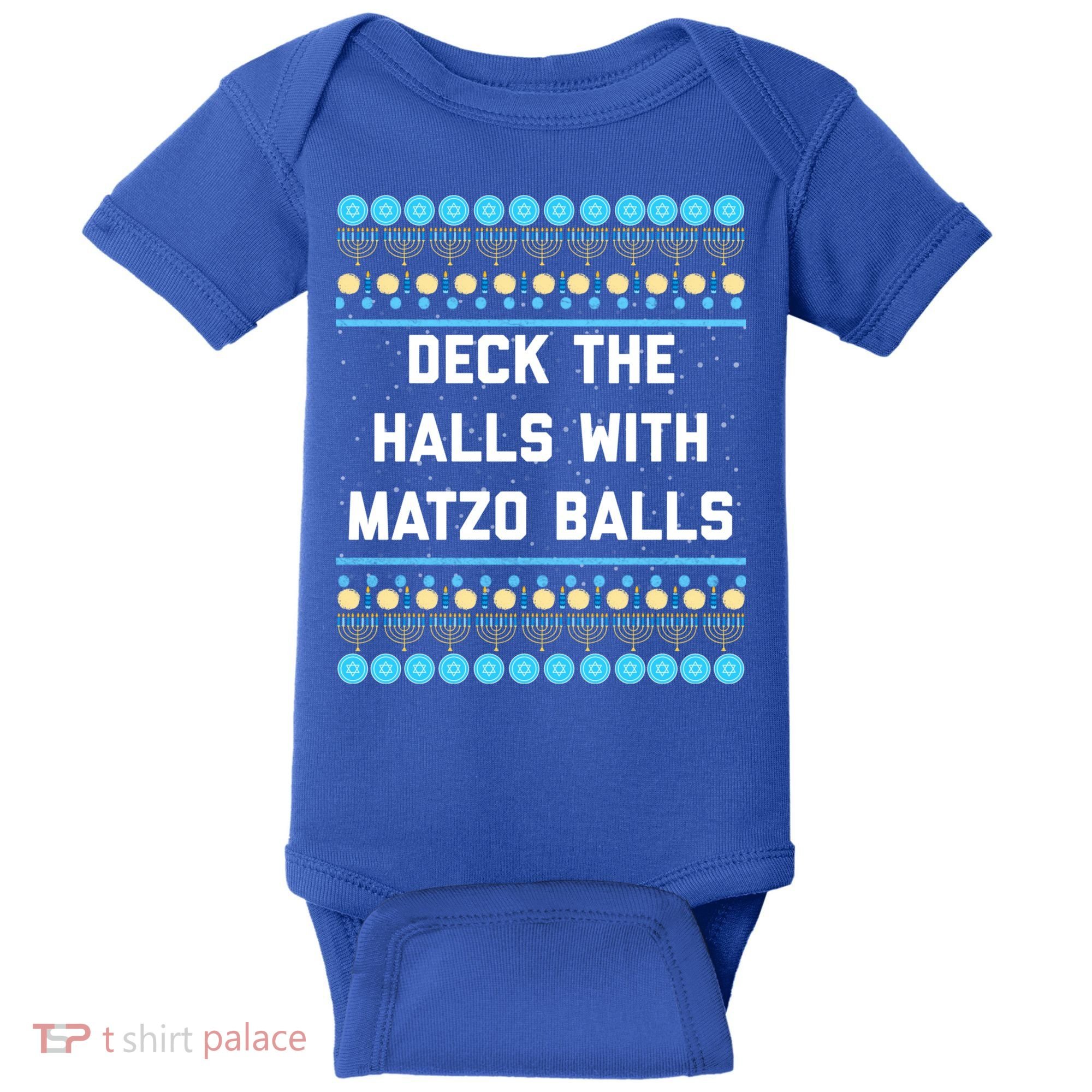 Deck The Halls With Matzo Balls Funny Jewish Baby Bodysuit