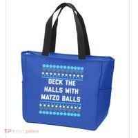 Deck The Halls With Matzo Balls Funny Jewish Tote Bag thumb 3