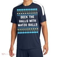 Deck The Halls With Matzo Balls Funny Jewish Sport-Tek Competitor United Soccer Jersey thumb 0