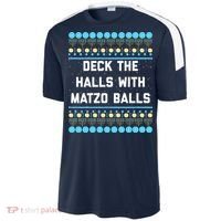 Deck The Halls With Matzo Balls Funny Jewish Sport-Tek Competitor United Soccer Jersey thumb 2