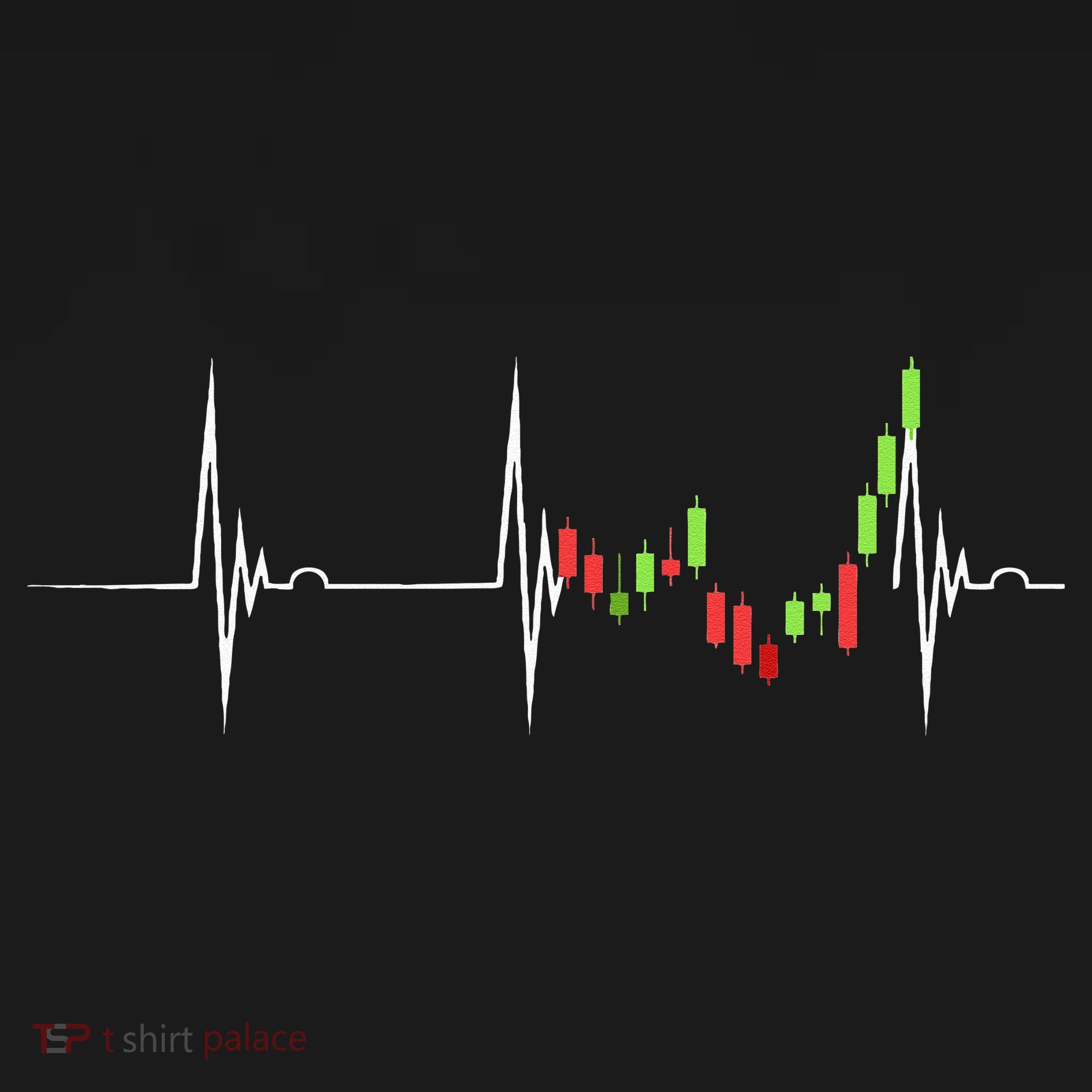 Day Trading Heartbeat EKG Pulse Stock Market Trader T-Shirt
