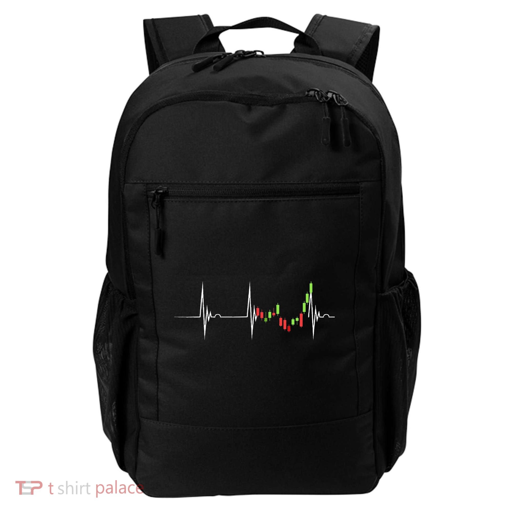 Day Trading Heartbeat EKG Pulse Stock Market Trader Backpack