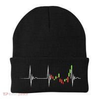Day Trading Heartbeat EKG Pulse Stock Market Trader Beanie thumb 0