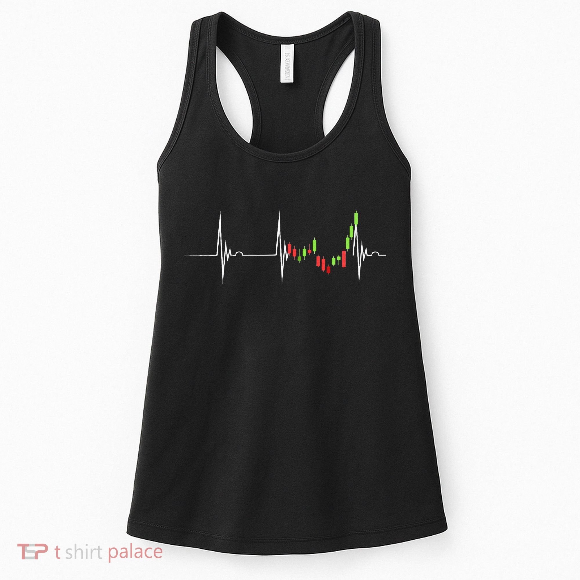 Day Trading Heartbeat EKG Pulse Stock Market Trader Women's Tank Top