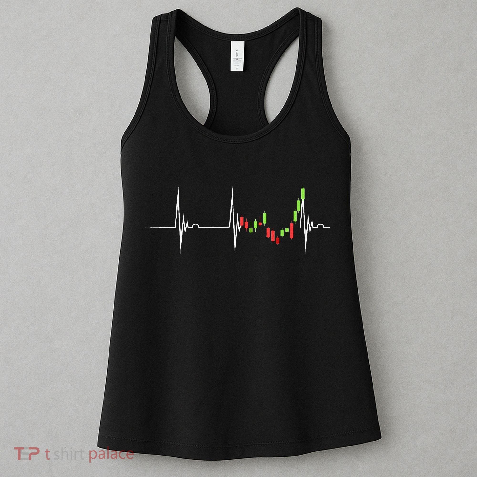 Day Trading Heartbeat EKG Pulse Stock Market Trader Women's Tank Top