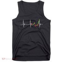 Day Trading Heartbeat EKG Pulse Stock Market Trader Tank Top thumb 0