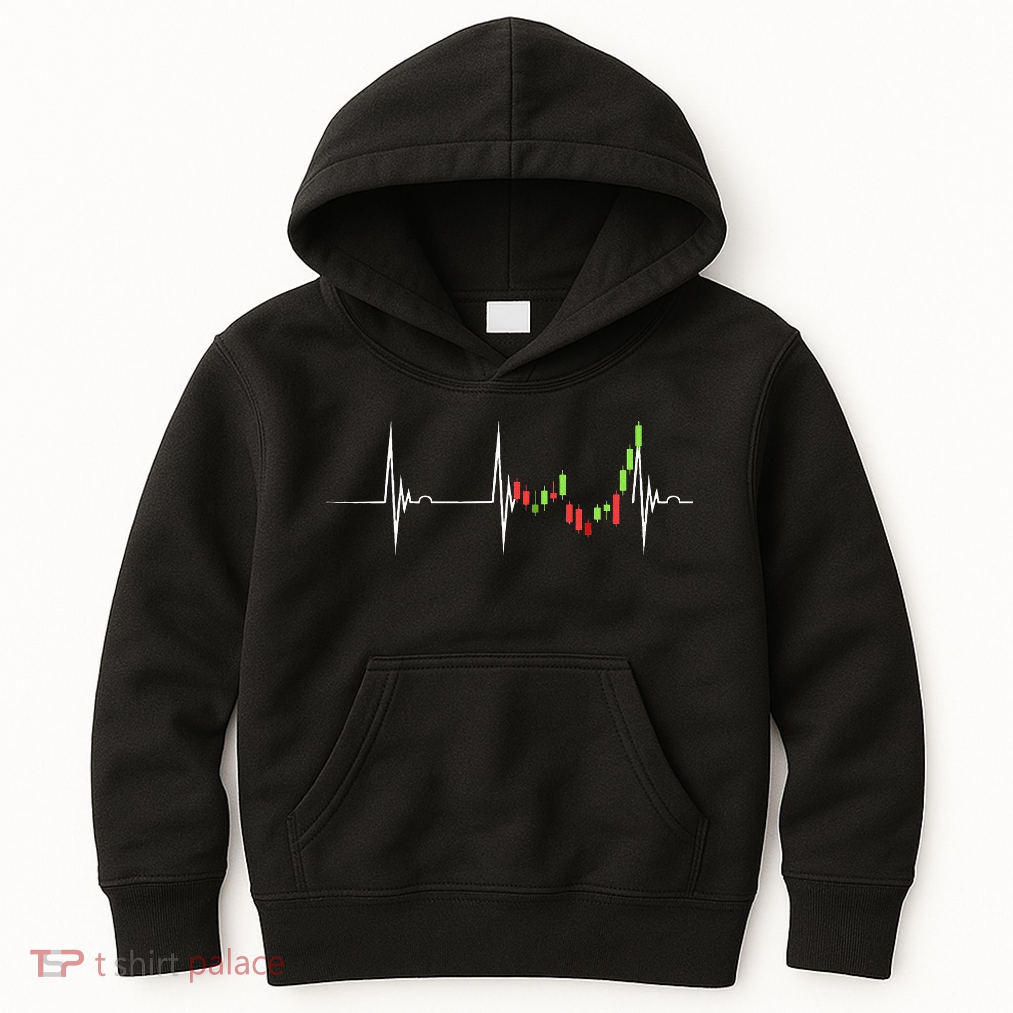 Day Trading Heartbeat EKG Pulse Stock Market Trader Kids Hoodie