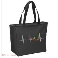 Day Trading Heartbeat EKG Pulse Stock Market Trader Tote Bag thumb 2