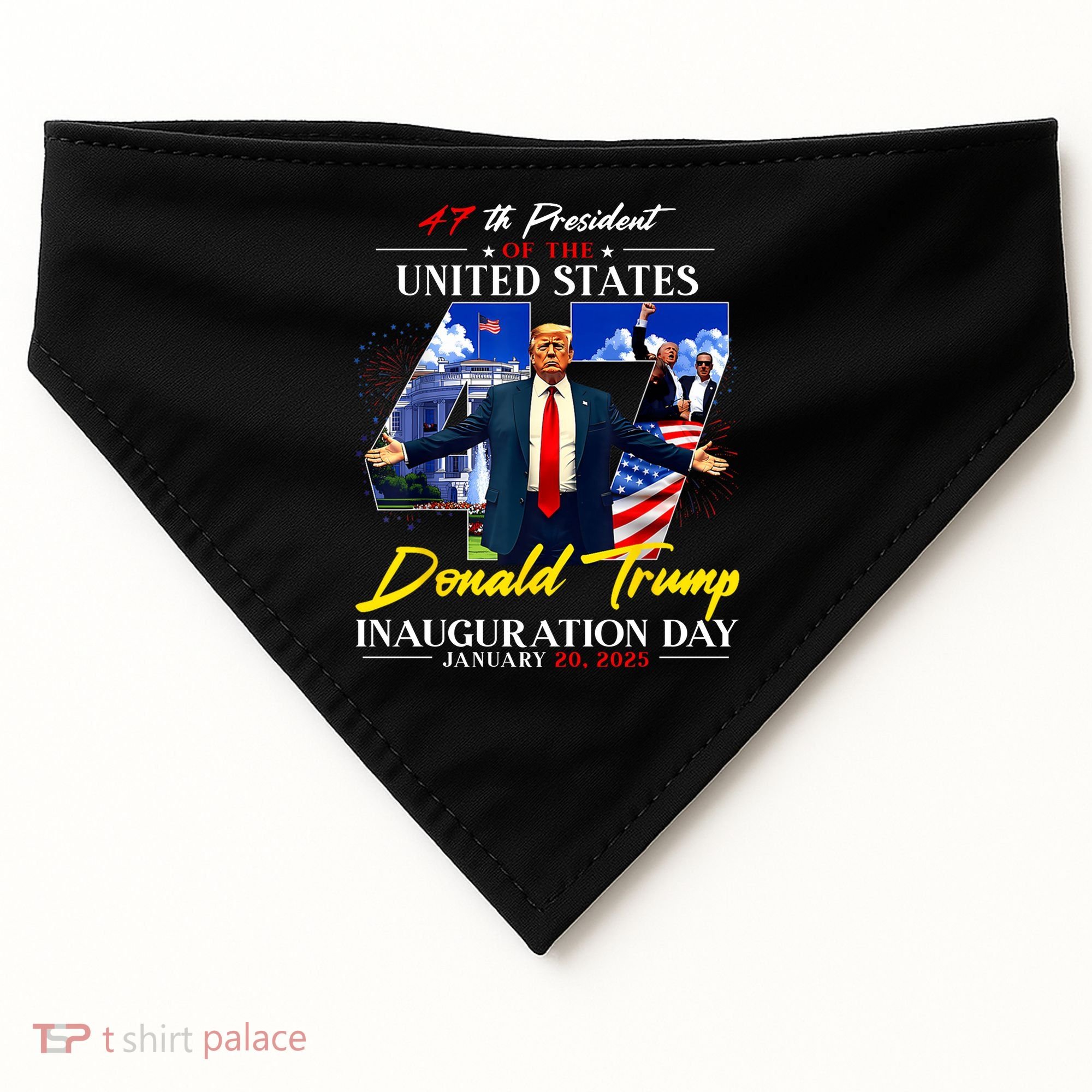 Donald Trump Inauguration Day 2025 47th President USA-Made Doggie Bandana