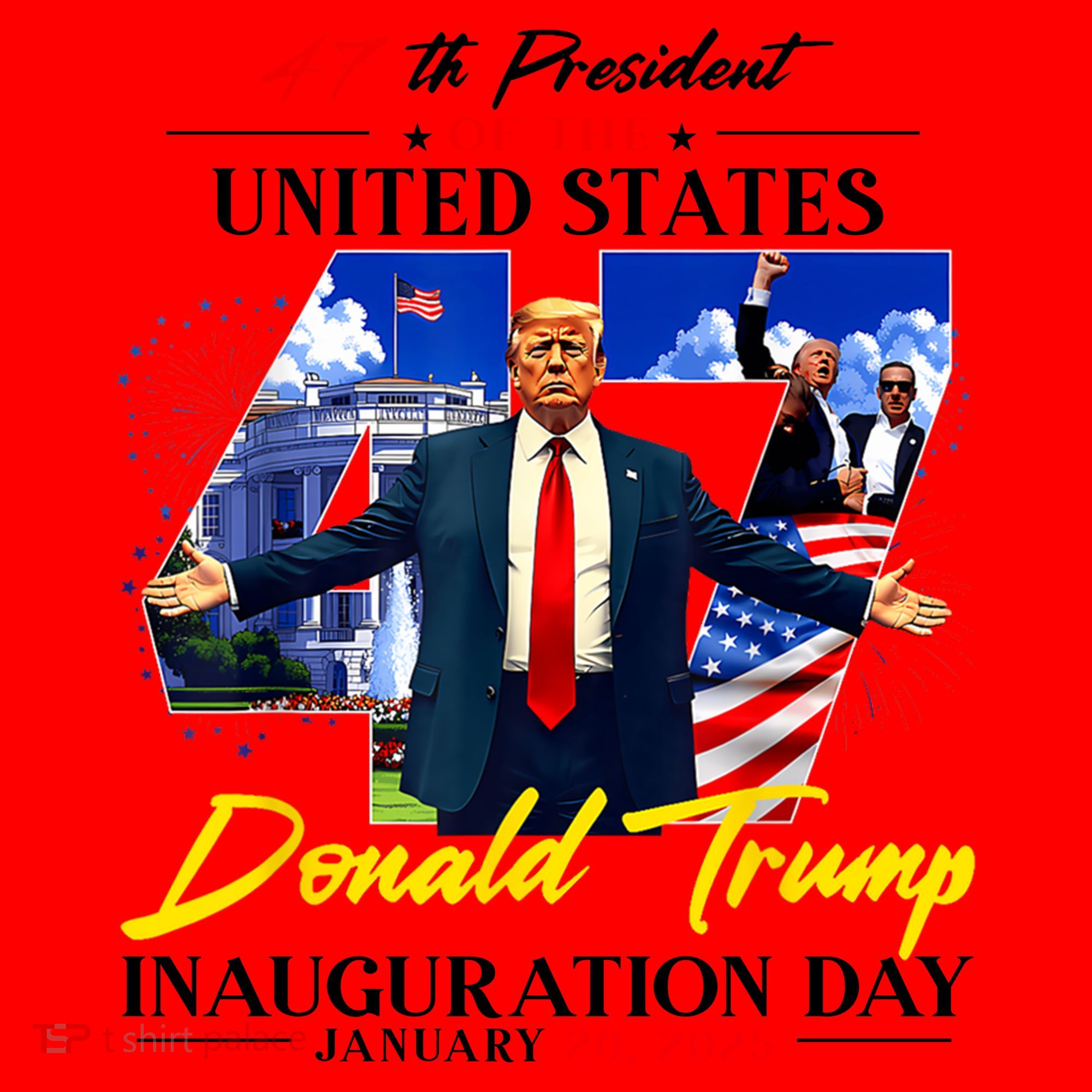 Donald Trump Inauguration Day 2025 47th President Santa Hat