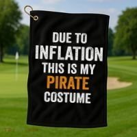 Due To Inflation This Is My Pirate Costume Halloween Golf Towel thumb 1