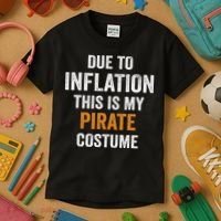 Due To Inflation This Is My Pirate Costume Halloween Kids T-Shirt thumb 3