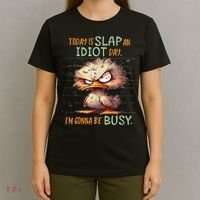 Duck Today Is Slap An Idiot Day I’M Gonna Be Busy T-Shirt thumb 4