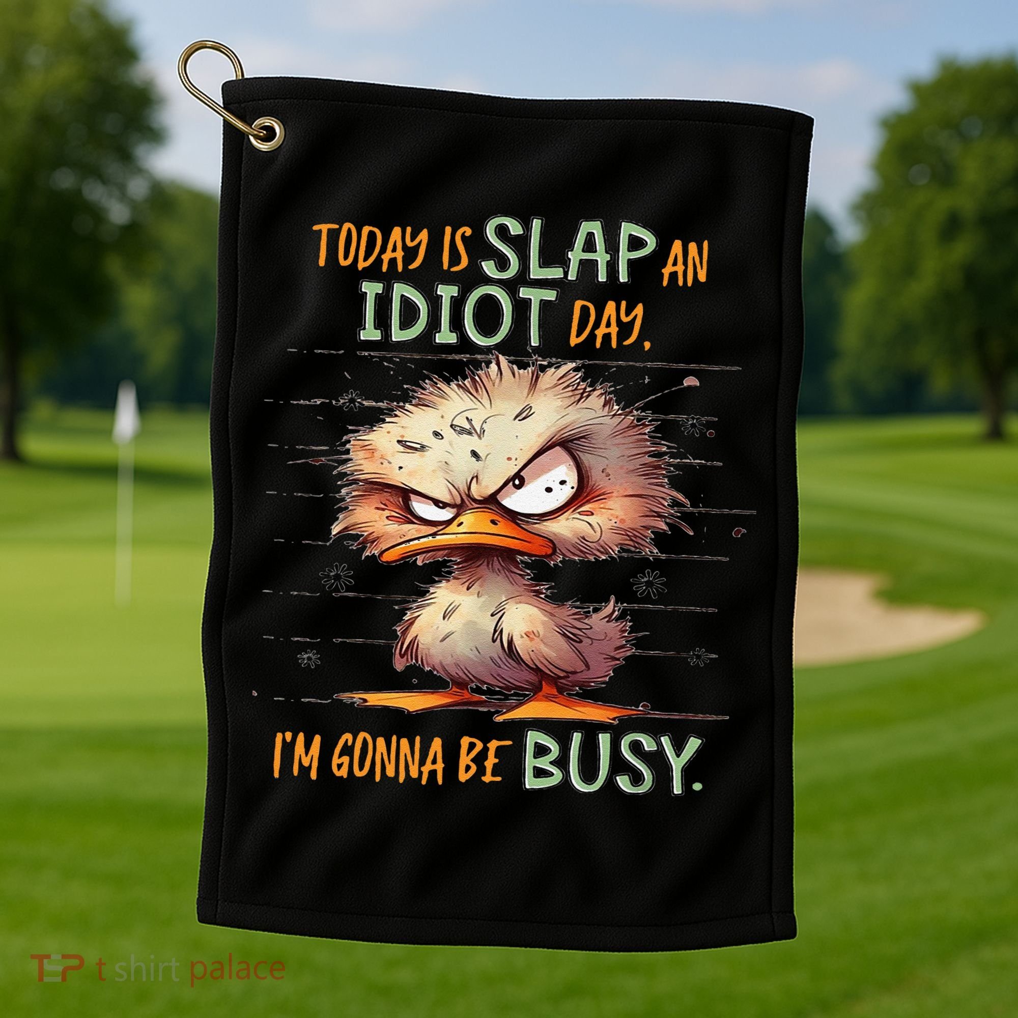 Duck Today Is Slap An Idiot Day I’M Gonna Be Busy Golf Towel