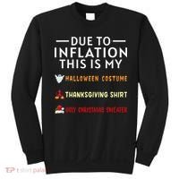 Due To Inflation This Is My Funny Halloween Costume Sweatshirt thumb 0