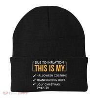 Due To Inflation This Is My Christmas Costume Funny Beanie thumb 0