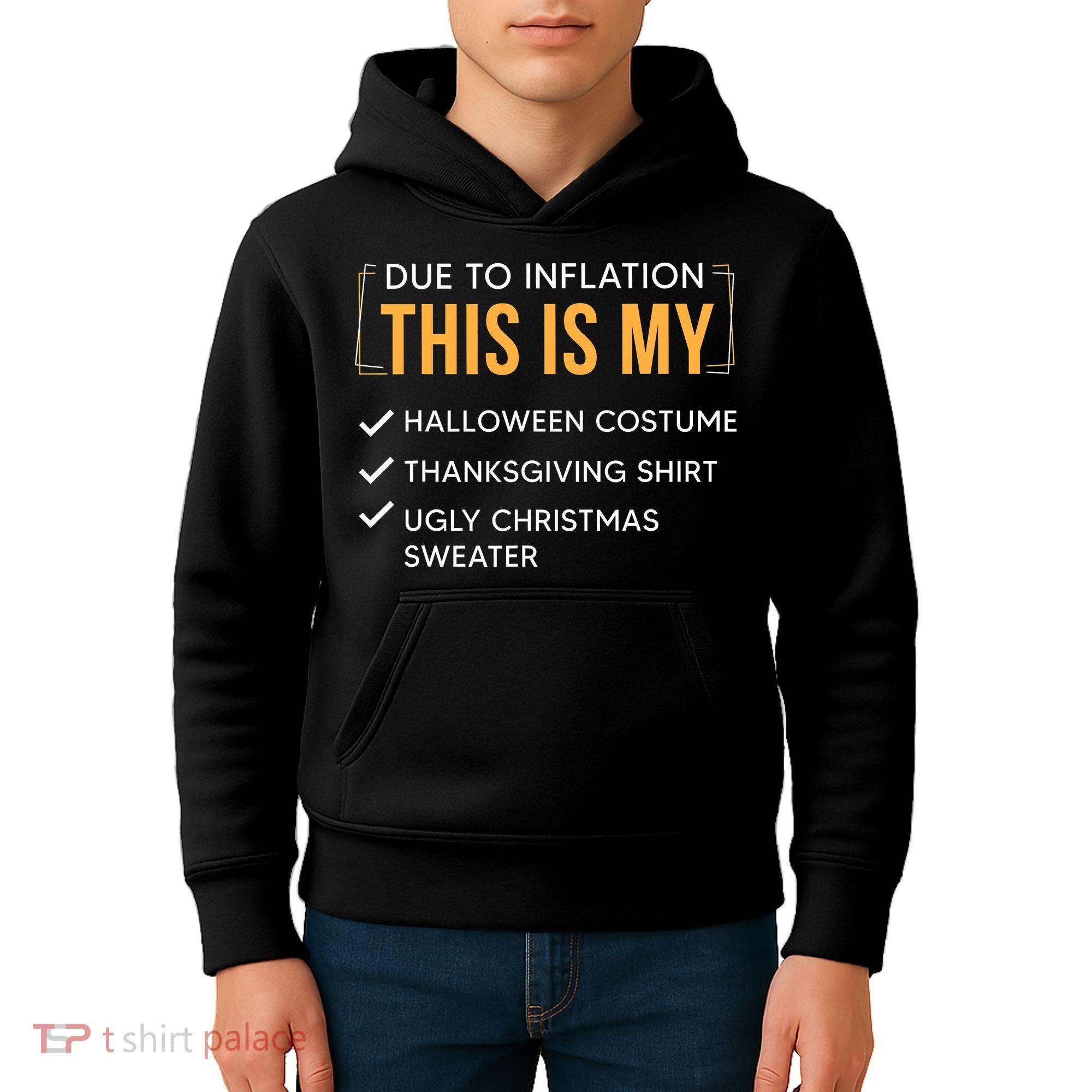 Due To Inflation This Is My Christmas Costume Funny Kids Hoodie