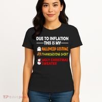 Due To Inflation This Is My Halloween Thanksgiving Ugly Christmas Women's T-Shirt thumb 4