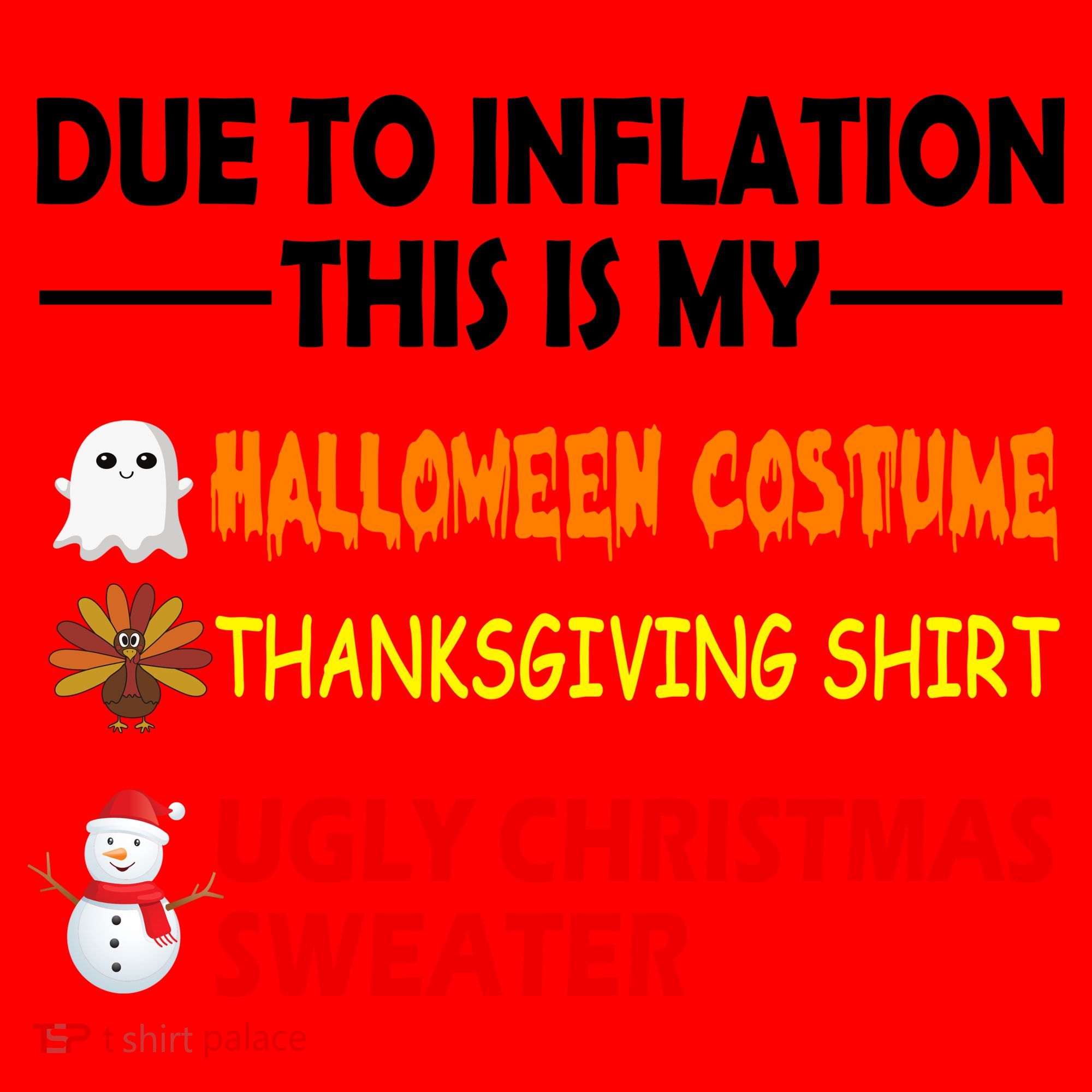 Due To Inflation This Is My Halloween Thanksgiving Ugly Christmas Santa Hat