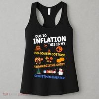 Due To Inflation This Is My Halloween Thanksgiving Christmas Women's Tank Top thumb 3