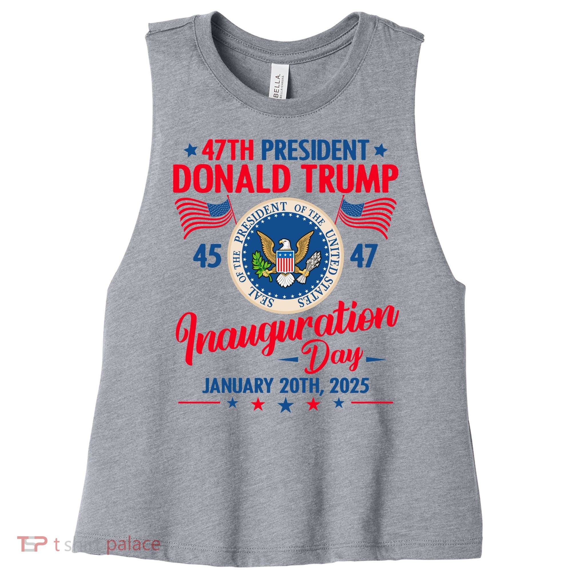 Donald Trump Inauguration Day 2025 47th Women's Racerback Cropped Tank
