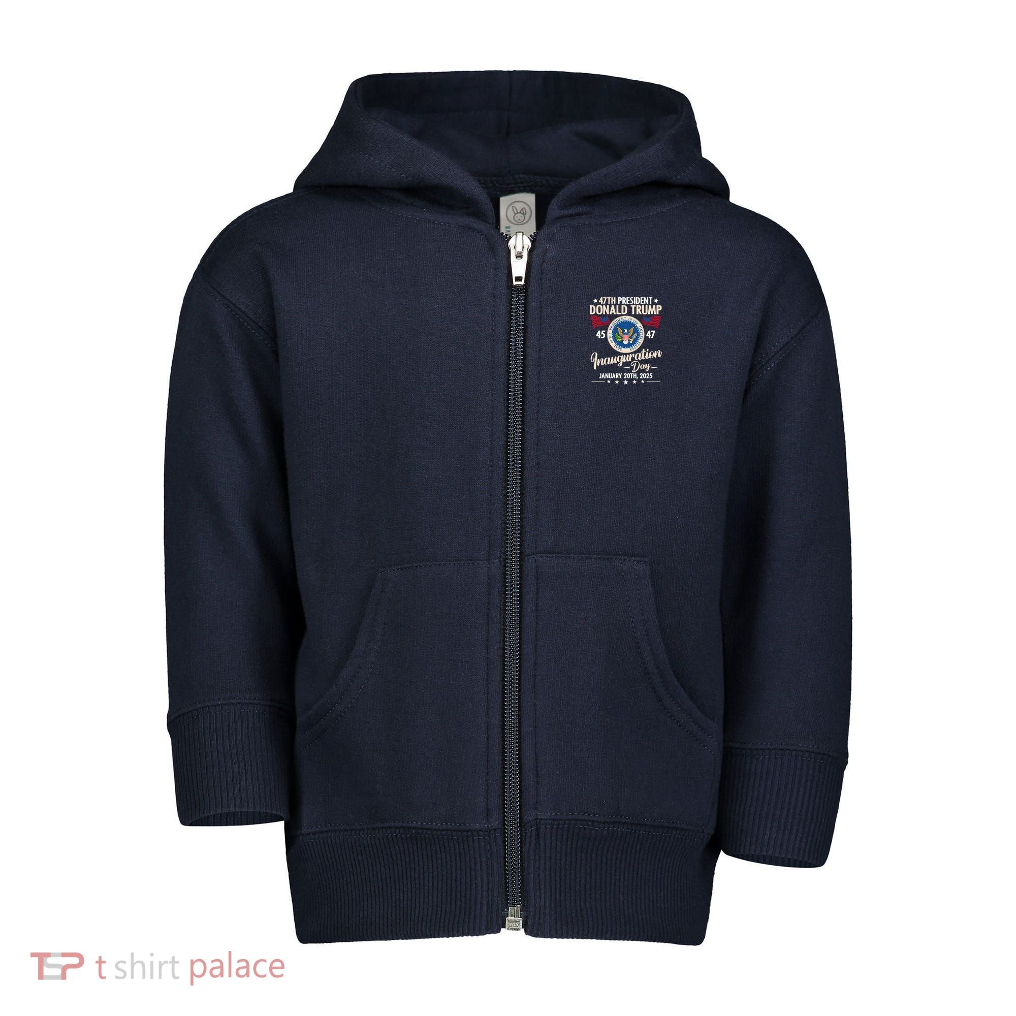 Donald Trump Inauguration Day 2025 47th Toddler Zip Fleece Hoodie