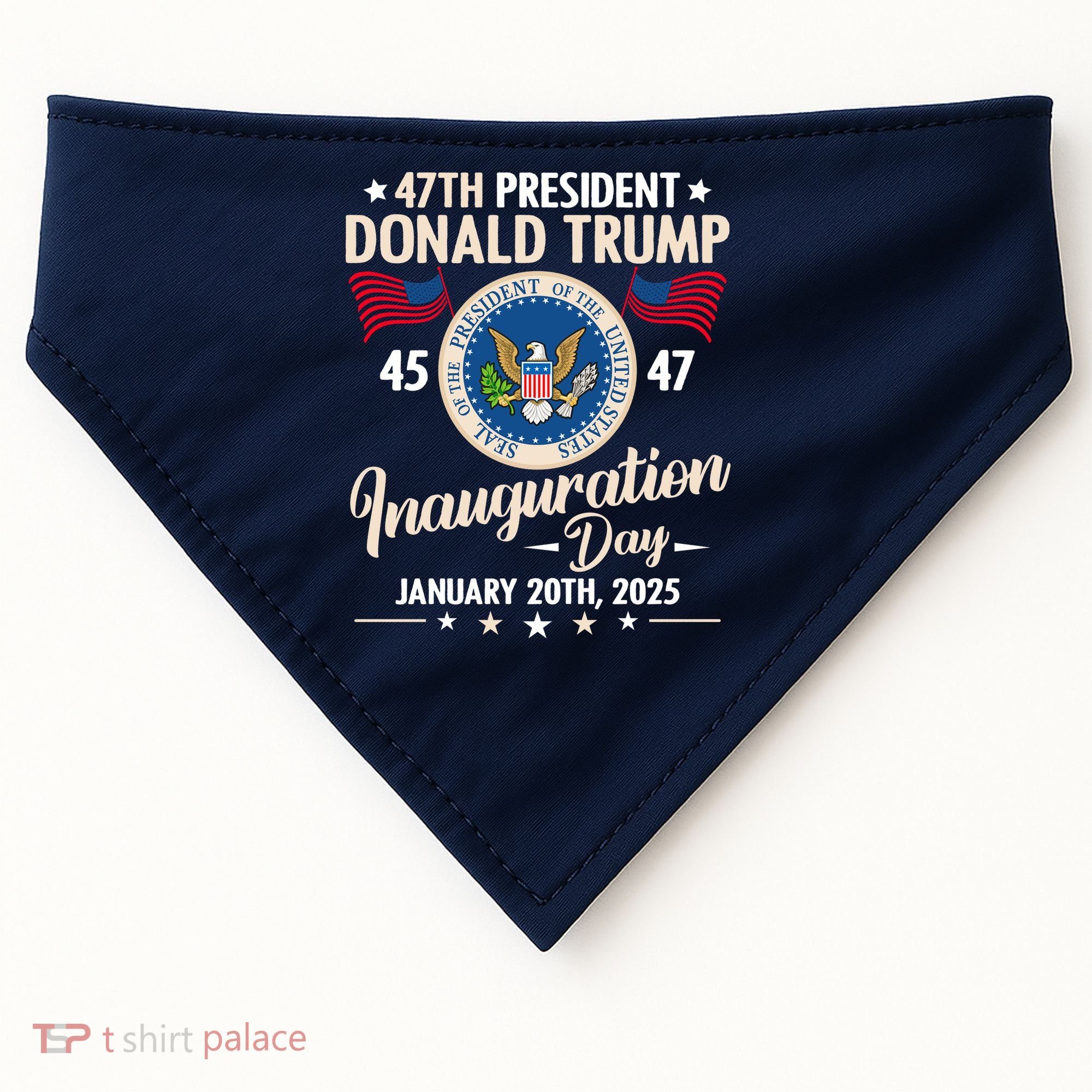 Donald Trump Inauguration Day 2025 47th USA-Made Doggie Bandana