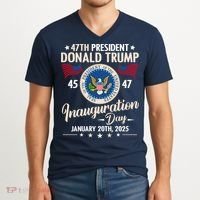 Donald Trump Inauguration Day 2025 47th V-Neck T-Shirt thumb 2