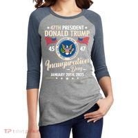 Donald Trump Inauguration Day 2025 47th Women's Tri-Blend 3/4-Sleeve Raglan Shirt thumb 2