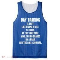 Day Trading Is Easy Funny Day Trader Stock Market Gift Mesh Reversible Basketball Jersey Tank thumb 0