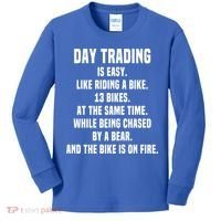 Day Trading Is Easy Funny Day Trader Stock Market Gift Kids Long Sleeve Shirt thumb 0
