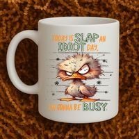 Duck Today Is Slap An Idiot Day I’M Gonna Be Busy Coffee Mug thumb 2