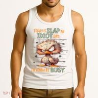 Duck Today Is Slap An Idiot Day I’M Gonna Be Busy Tank Top thumb 3