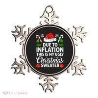 Due to Inflation This is My Ugly Sweater For Christmas Ornament thumb 0