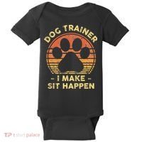 Dog Trainer I Make Sit Happen Funny Puppy Training Pun Baby Bodysuit thumb 0