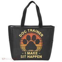 Dog Trainer I Make Sit Happen Funny Puppy Training Pun Tote Bag thumb 0