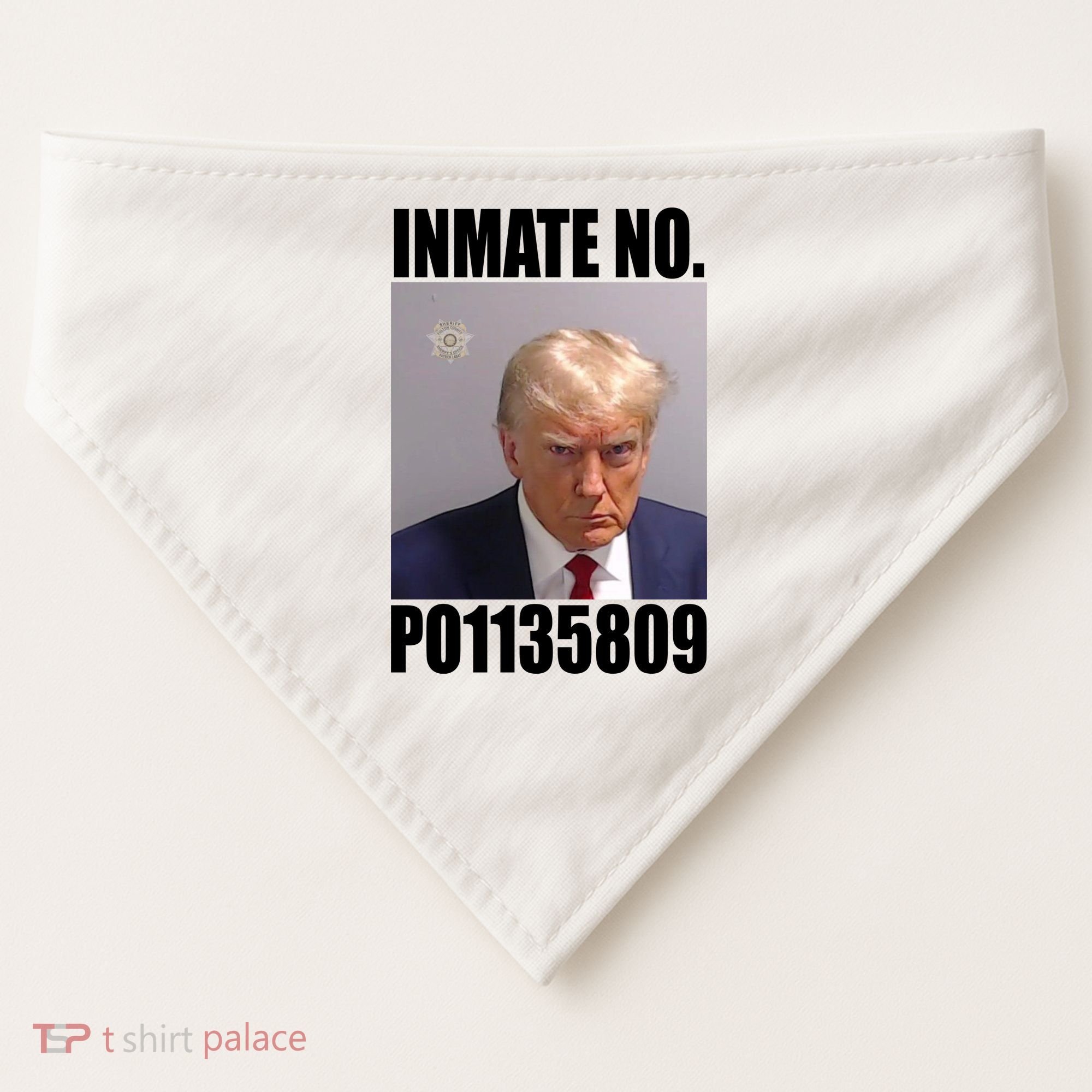 Donald Trump Inmate Number Mugshot USA-Made Doggie Bandana