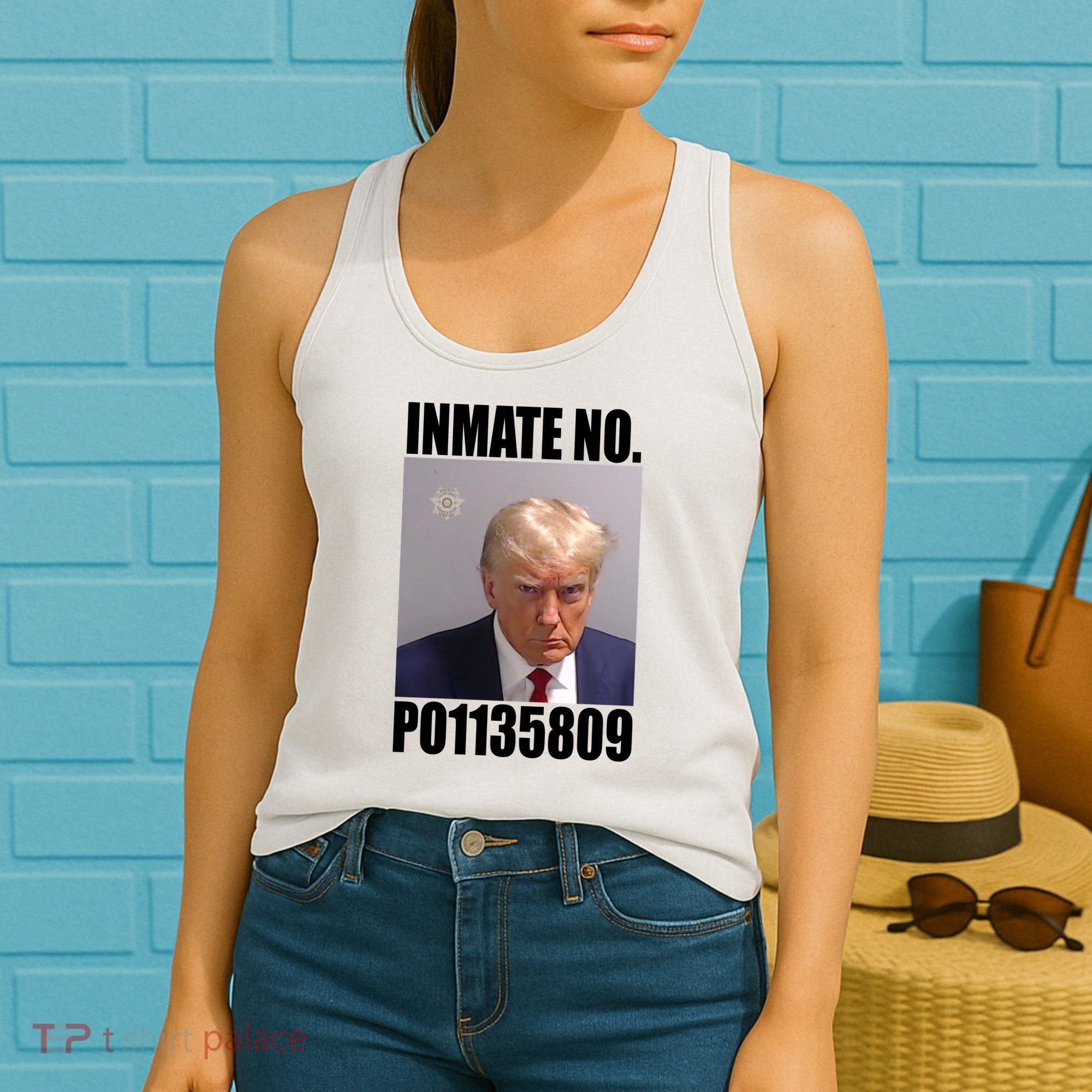 Donald Trump Inmate Number Mugshot Women's Tank Top