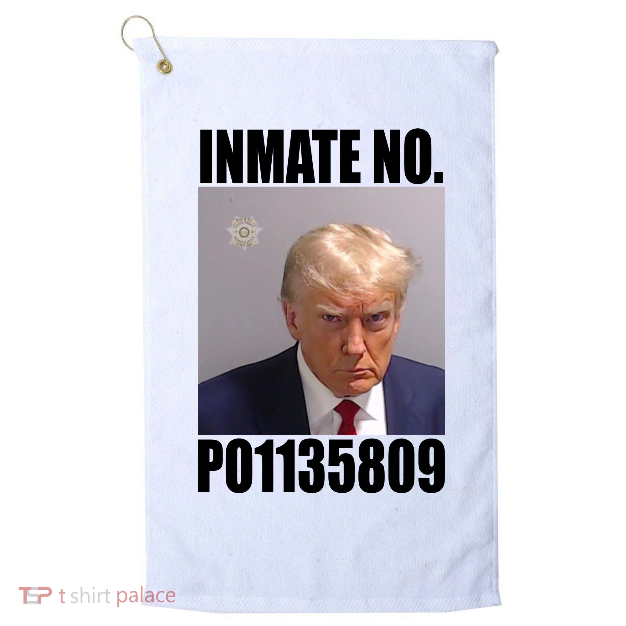 Donald Trump Inmate Number Mugshot Golf Towel