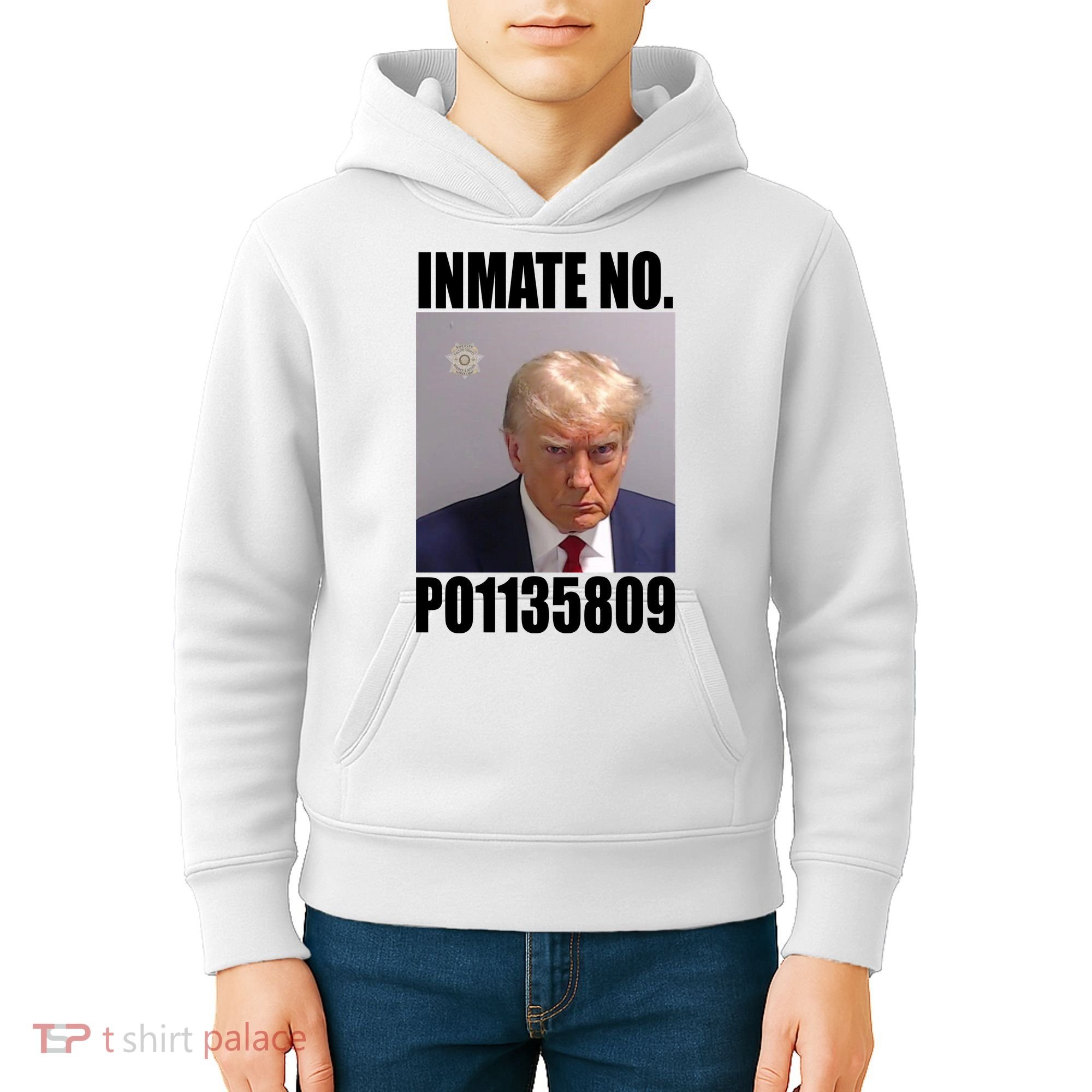 Donald Trump Inmate Number Mugshot Kids Hoodie